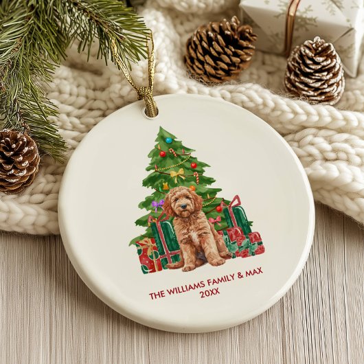 Cockapoo Hond Persoonlijke Kerstmis Keramisch Ornament