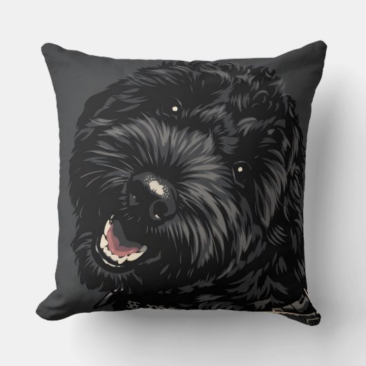 Cockapoo Hond Portret Kussen Zwarte Cockapoo cadea (Voorkant)