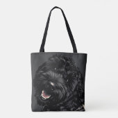 Cockapoo Hond Portret Zwarte Cockapoo cadeau Tote Bag (Achterkant)