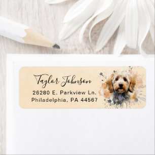 Cockapoo-hond retouradreslabel etiket