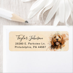 Cockapoo-hond retouradreslabel etiket