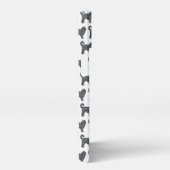 Cockapoo Hond Schattig Silhouet Grid Wit iPhone Hoesje (Rechterkant)