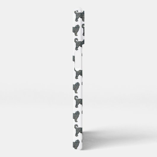 Cockapoo Hond Schattig Silhouet Grid Wit iPhone Hoesje (Rechterkant)