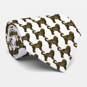 Cockapoo hond silhouet Halloween witte hals Stropdas