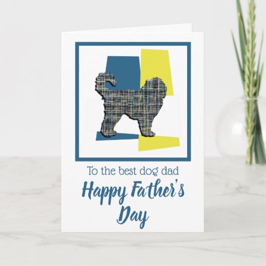 Cockapoo-hond Silhouette Driekleur Vaderdag Kaart (Voorkant)