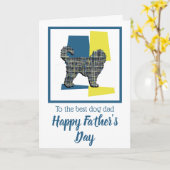 Cockapoo-hond Silhouette Driekleurige Vaderdag Kaart (Gele Bloem)