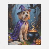 Cockapoo-hond Whimsical Halloween-schilderij Fleece Deken (Voorkant)