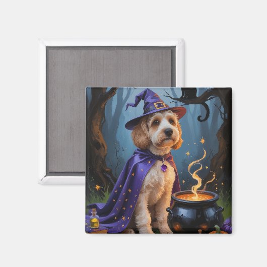 Cockapoo-hond Whimsical Halloween-schilderij Magneet (Voorkant / Achterkant)