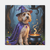 Cockapoo-hond Whimsical Halloween-schilderij Magneet (Voorkant)