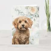 Cockapoo-hond Witte Rozen en Saliegroen Beterschap Kaart (Voorkant)