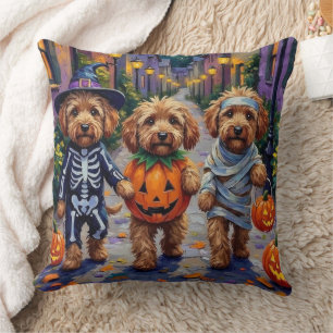 Cockapoo honden trick-or-treating Halloween kostuu Kussen