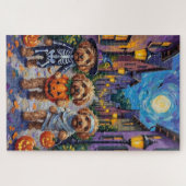 Cockapoo honden trick-or-treating Halloween kostuu Legpuzzel (Horizontaal)