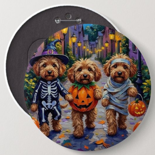 Cockapoo honden trick-or-treating Halloween kostuu Ronde Button 6,0 Cm (Voorkant /achterkant)