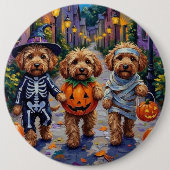 Cockapoo honden trick-or-treating Halloween kostuu Ronde Button 6,0 Cm (Voorkant)