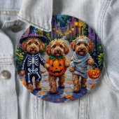 Cockapoo honden trick-or-treating Halloween kostuu Ronde Button 6,0 Cm (In situ)