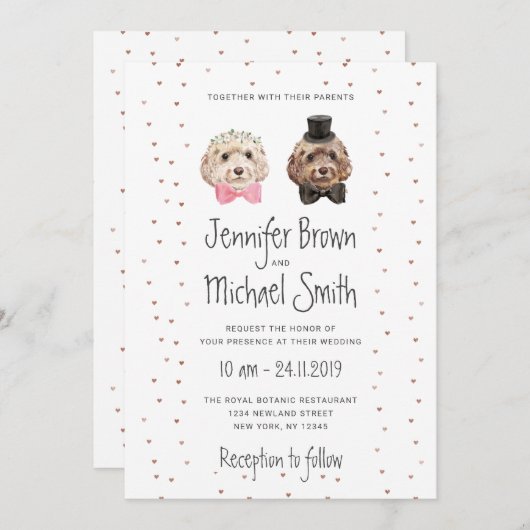 Cockapoo Hondenliefhebber Bride Groom Wedding Kaart (Voorkant / Achterkant)