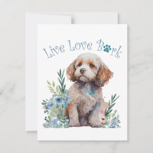Cockapoo Hondenmoeder Bloemen Notitiekaartje (Voorkant)