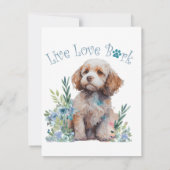 Cockapoo Hondenmoeder Bloemen Notitiekaartje (Achterkant)