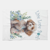 Cockapoo Hondenmoeder Bloemen Theedoek (Horizontaal)