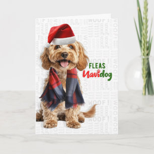 Cockapoo hondenras grappige vlooien Navidog kerst Feestdagen Kaart