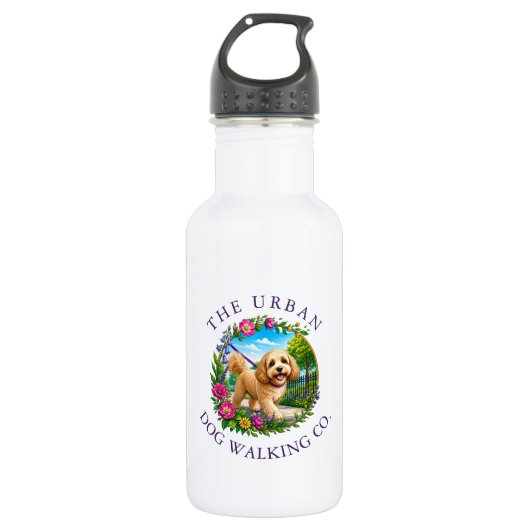 Cockapoo-hondenuitlater Logo op Waterfles (Voorkant)