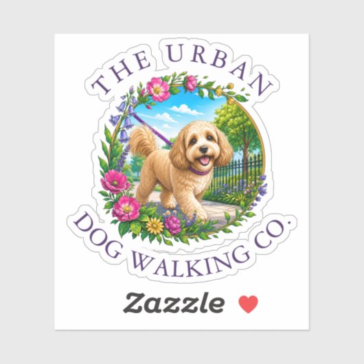 Cockapoo hondenwandel dagopvang vinyl sticker (Vel)