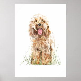 Cockapoo-hondposter, watercolor wandkunst poster