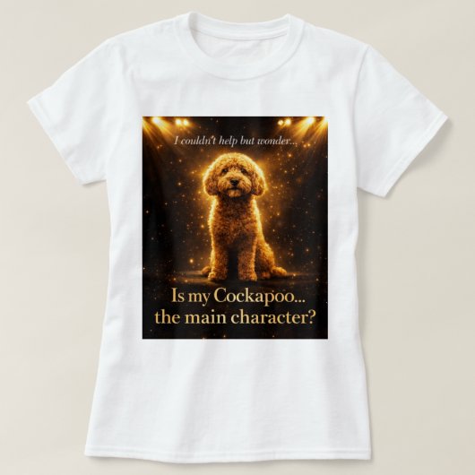 Cockapoo Hoofdpersonage T-shirt Funny Hond Liefheb (Design voorkant)