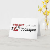 Cockapoo (I Love) Wenskaart Kaart (Gele Bloem)