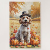 Cockapoo in Autumn verlaat Thanksgiving Legpuzzel (Verticaal)