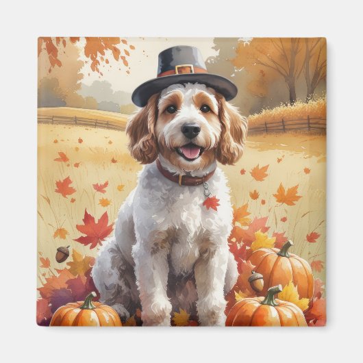 Cockapoo in Autumn verlaat Thanksgiving Magneet (Voorkant)