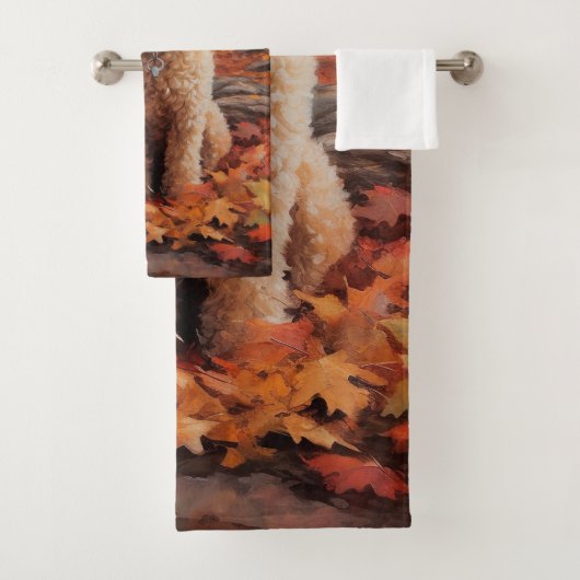 Cockapoo in de herfst laat Herfst inspireren Bad Handdoek (Insitu)