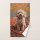 Cockapoo in de herfst laat Herfst inspireren Bad Handdoek (Handdoek)