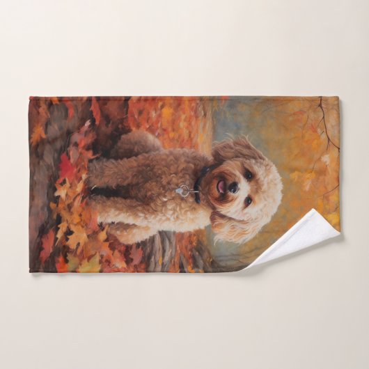 Cockapoo in de herfst laat Herfst inspireren Bad Handdoek (Handdoek)