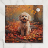 Cockapoo in de herfst laat Herfst inspireren Bedankjes Labels (Achterkant)