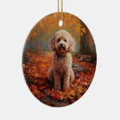 Cockapoo in de herfst laat Herfst inspireren Keramisch Ornament (Rechts)