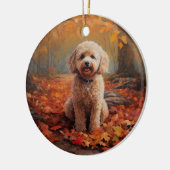 Cockapoo in de herfst laat Herfst inspireren Keramisch Ornament (Links)