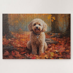 Cockapoo in de herfst laat Herfst inspireren Legpuzzel