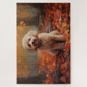 Cockapoo in de herfst laat Herfst inspireren Legpuzzel (Verticaal)