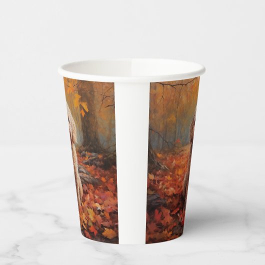 Cockapoo in de herfst laat Herfst inspireren Papieren Bekers (Links)