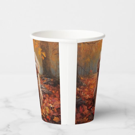Cockapoo in de herfst laat Herfst inspireren Papieren Bekers (Rechts)