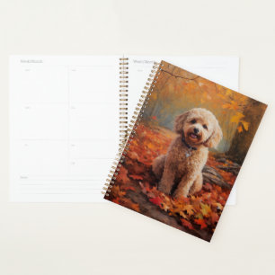 Cockapoo in de herfst laat Herfst inspireren Planner