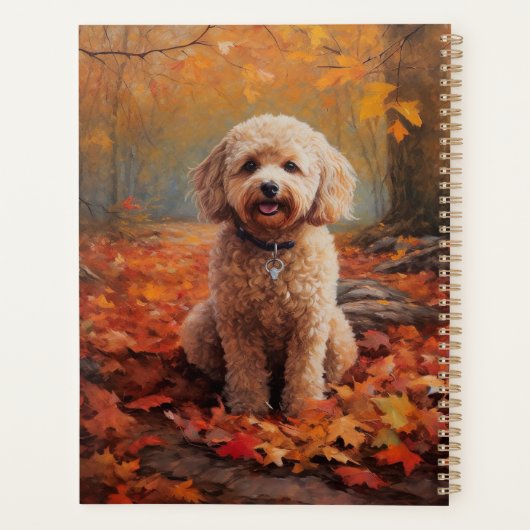 Cockapoo in de herfst laat Herfst inspireren Planner (Achterkant)