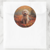 Cockapoo in de herfst laat Herfst inspireren Ronde Sticker (Tas)