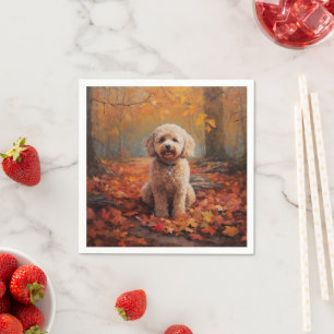 Cockapoo in de herfst laat Herfst inspireren Servet