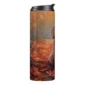 Cockapoo in de herfst laat Herfst inspireren Thermosbeker (Gedraaid links)