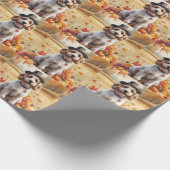 Cockapoo in herfstbladeren Thanksgiving Kunst Cadeaupapier (Hoek)