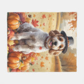 Cockapoo in herfstbladeren Thanksgiving Kunst Fleece Deken (Voorkant (Horizontaal))