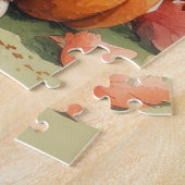 Cockapoo in herfstbladeren Thanksgiving-kunst Legpuzzel (Zijkant)