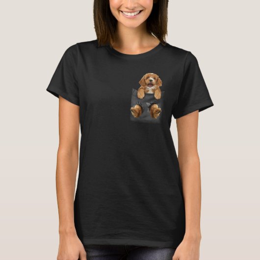 Cockapoo in Pocket Dog Girls Shirt (Voorkant)